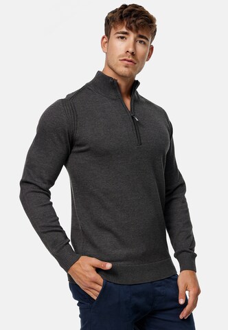 Pull-over 'Pointeau' INDICODE JEANS en gris : devant