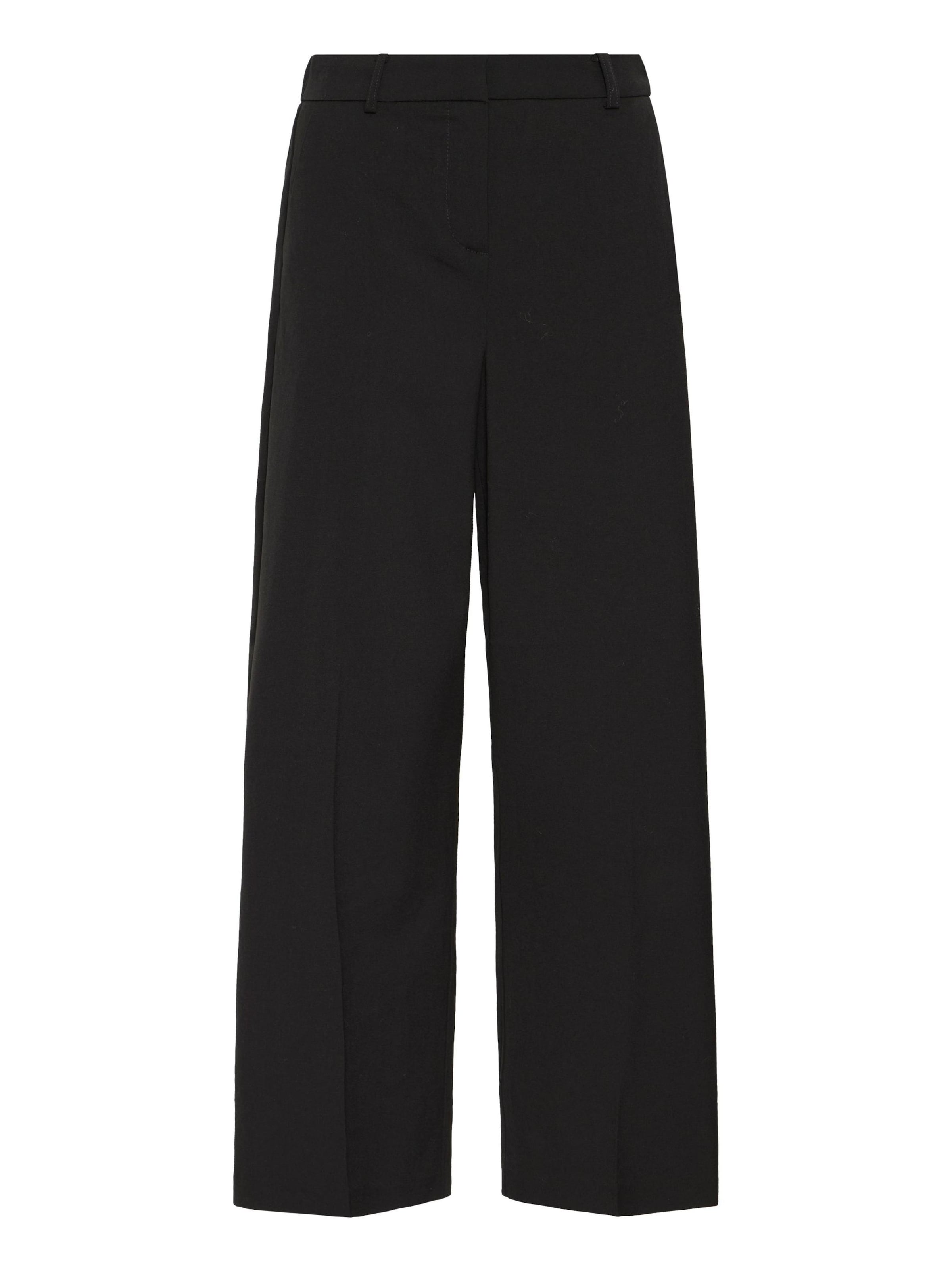 b.young Wide leg Bandplooibroek 'DANTA' in Zwart: voorkant