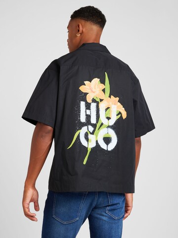 HUGO Regular Fit Hemd 'Egeeno' in Schwarz