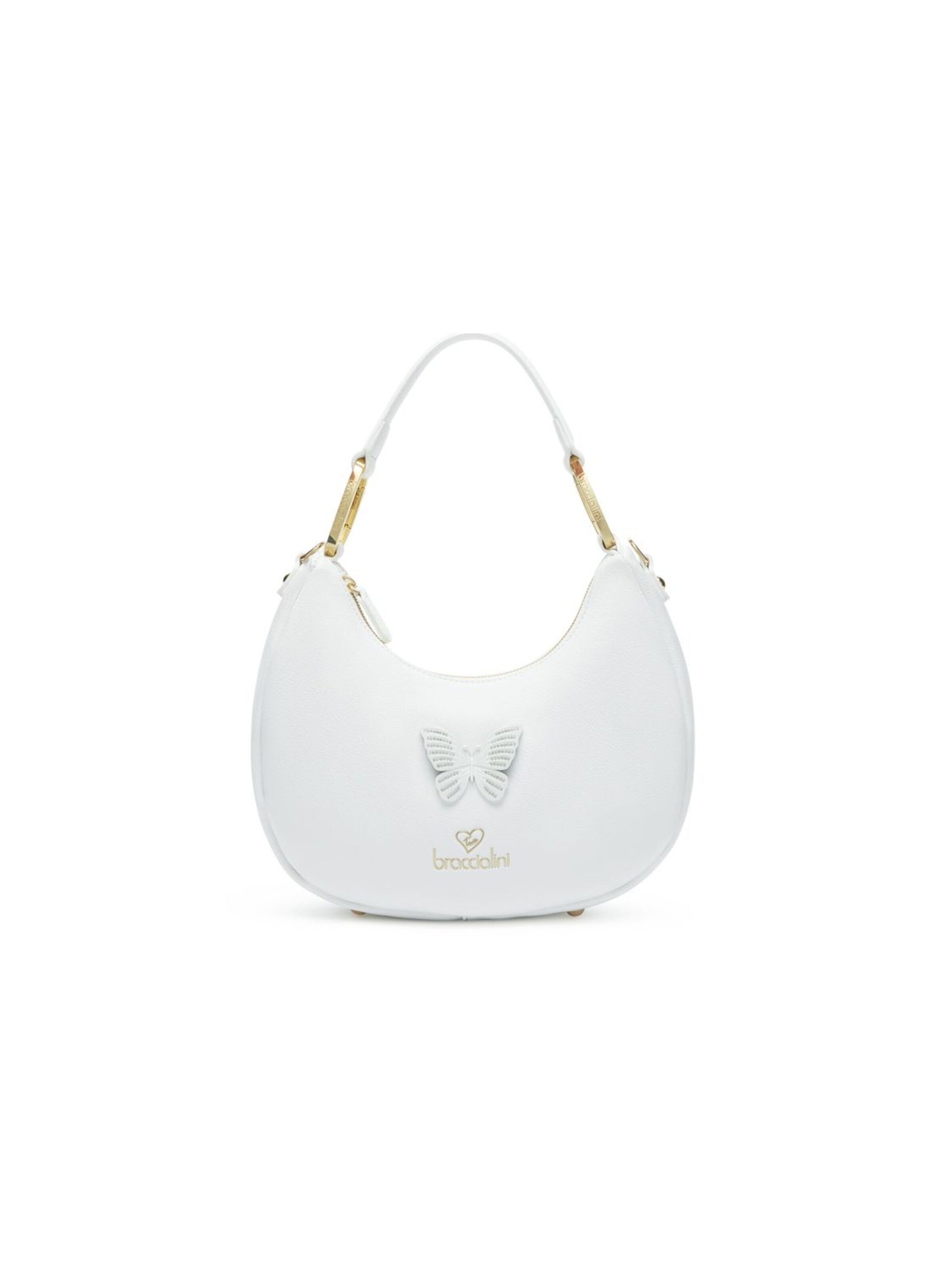Borsa a spalla 'Amy Bijoux' di Braccialini in bianco: frontale