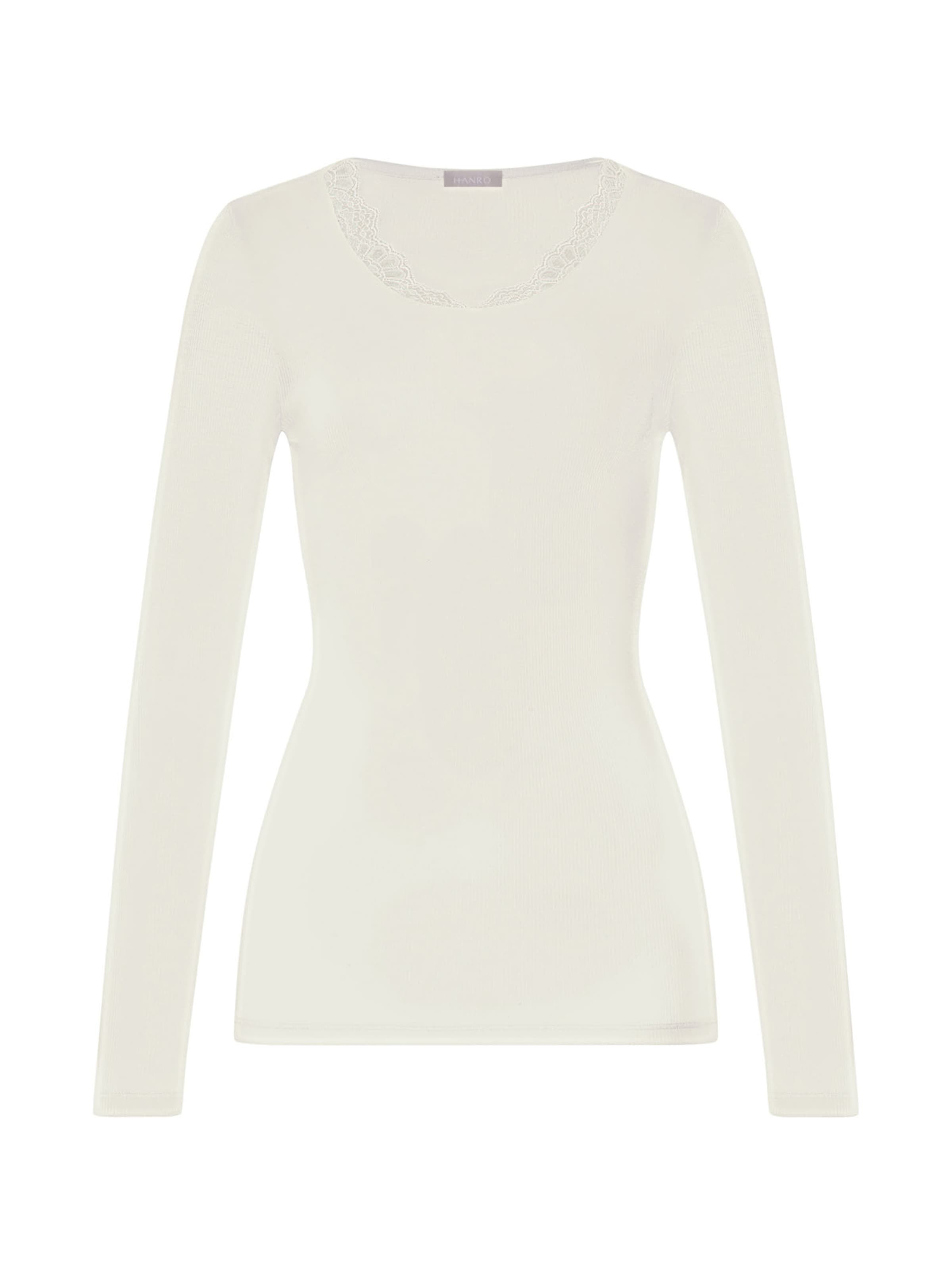 Hanro Shirt ' Woolen Lace ' in Wit: voorkant