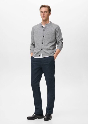 MANGO MAN Regular Pleated Pants 'Brest' in Blue