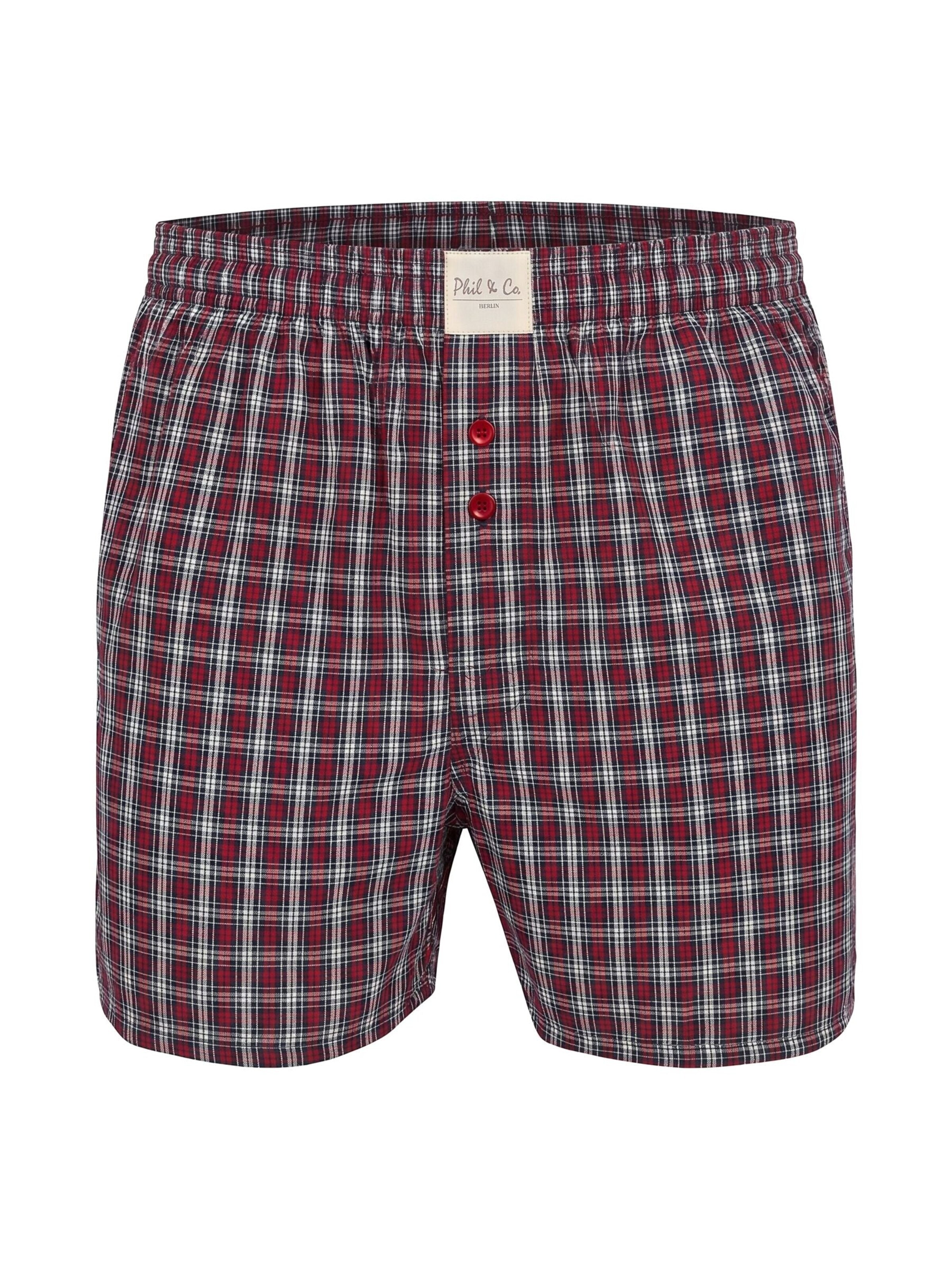 Phil & Co. Berlin Boxershorts 'Phil & Co. Berlin Men's Woven Boxers 4 Pack – Loose Fit Boxer Shorts – 60% Cotton & 40% Polyester – Breathable, Wrinkle-Resistant & Easy Care' in Gemengde kleuren
