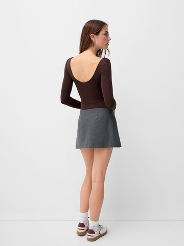 Bershka Shirt bodysuit in Brown