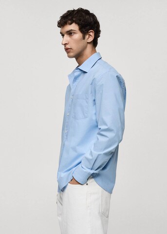 MANGO MAN Regular fit Button Up Shirt 'Sira' in Blue