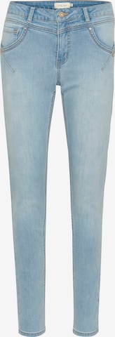 Coupe slim Jean 'Amalie' Cream en bleu : devant