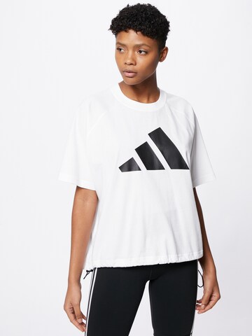 Skinny T-shirt fonctionnel ADIDAS PERFORMANCE en blanc : devant