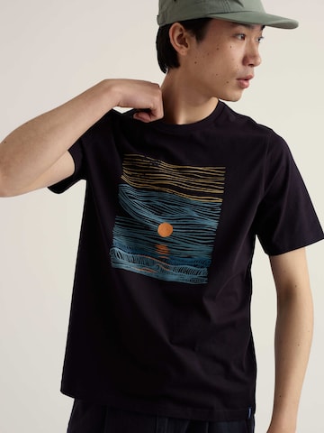 Tricou 'Midwatch' de la Seasalt Cornwall pe negru: față