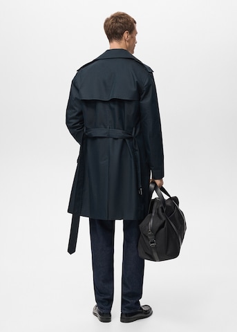 MANGO MAN Between-Seasons Coat in Blue