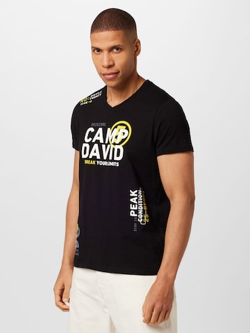 CAMP DAVID - Camiseta en negro: frente