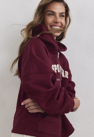 Aim'n Bluza rozpinana sportowa 'Varsity' w kolorze czerwony