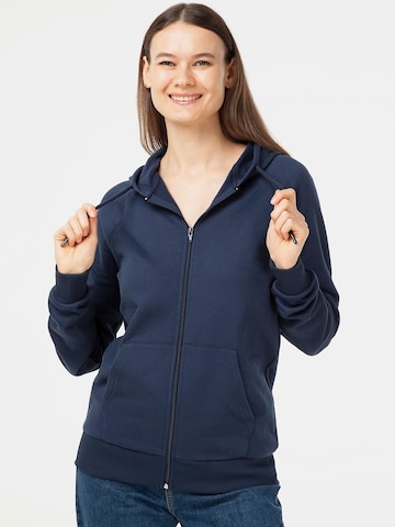 evermind Sweatjacke 'Unisex Zip-Hoodie aus 100 % Bio-Baumwolle'‌ in Blau: Vorderseite