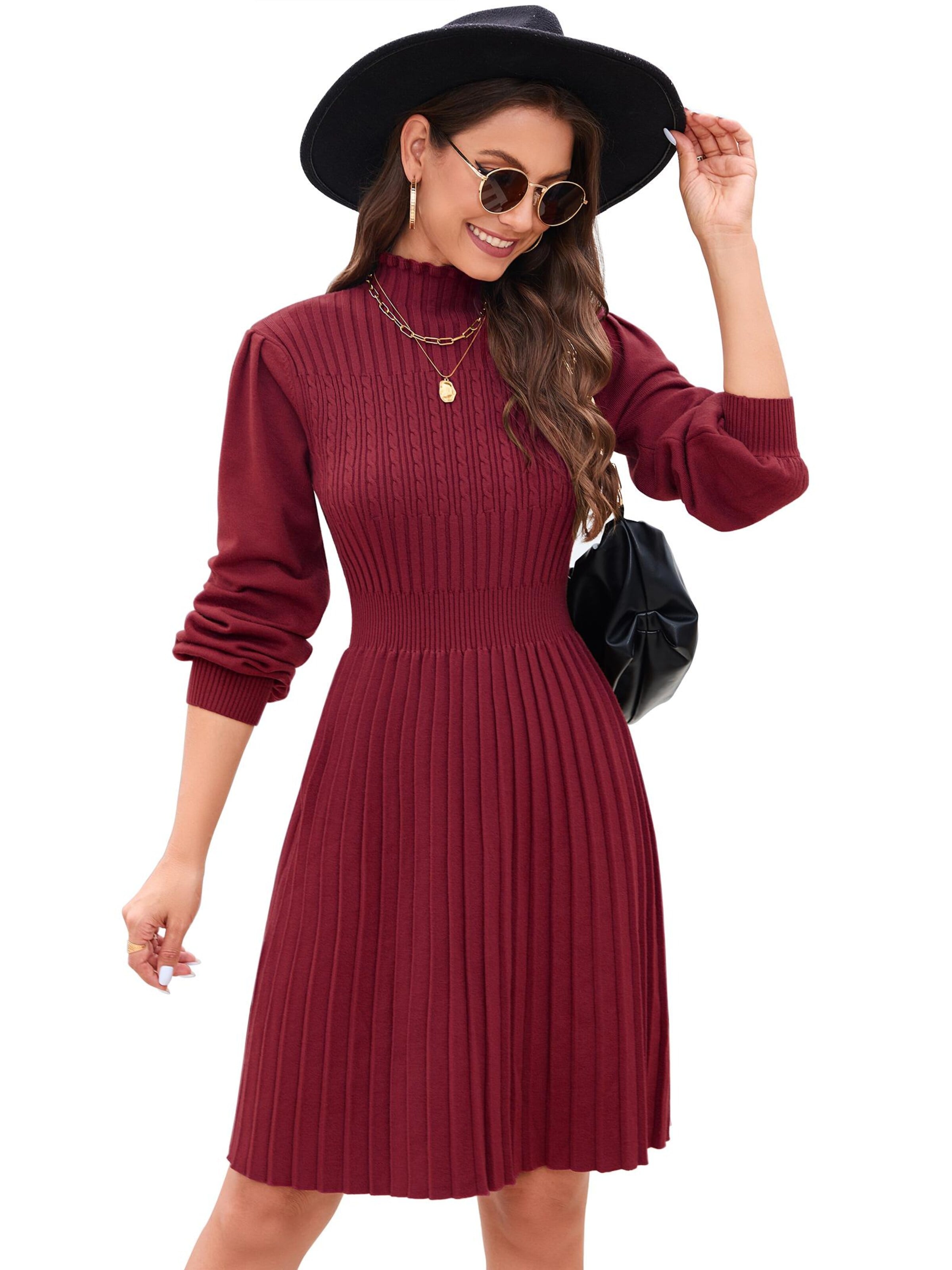Yesfashion Gebreide jurk in Rood: voorkant