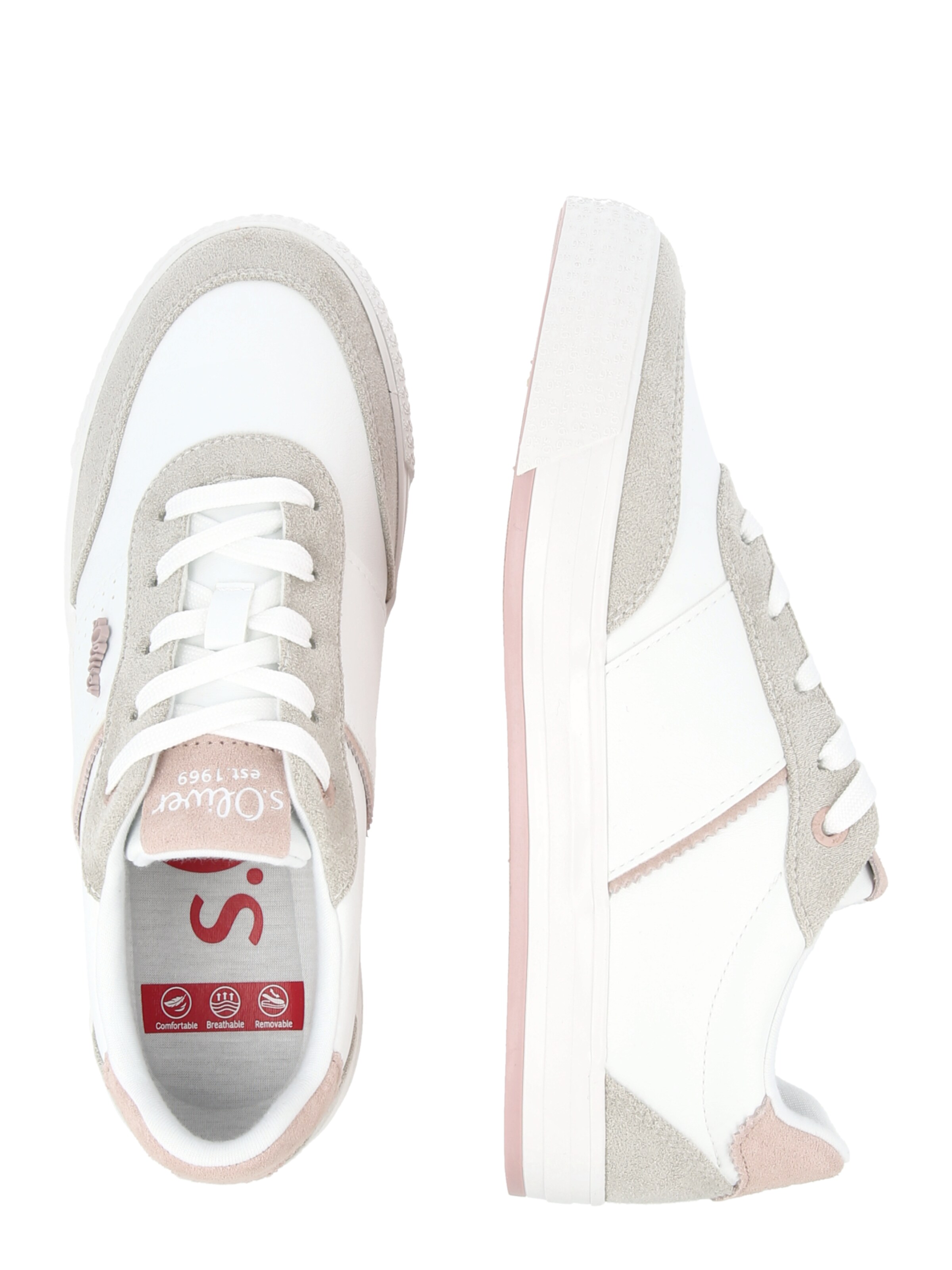 s.Oliver Σνίκερ χαμηλό σε λευκό