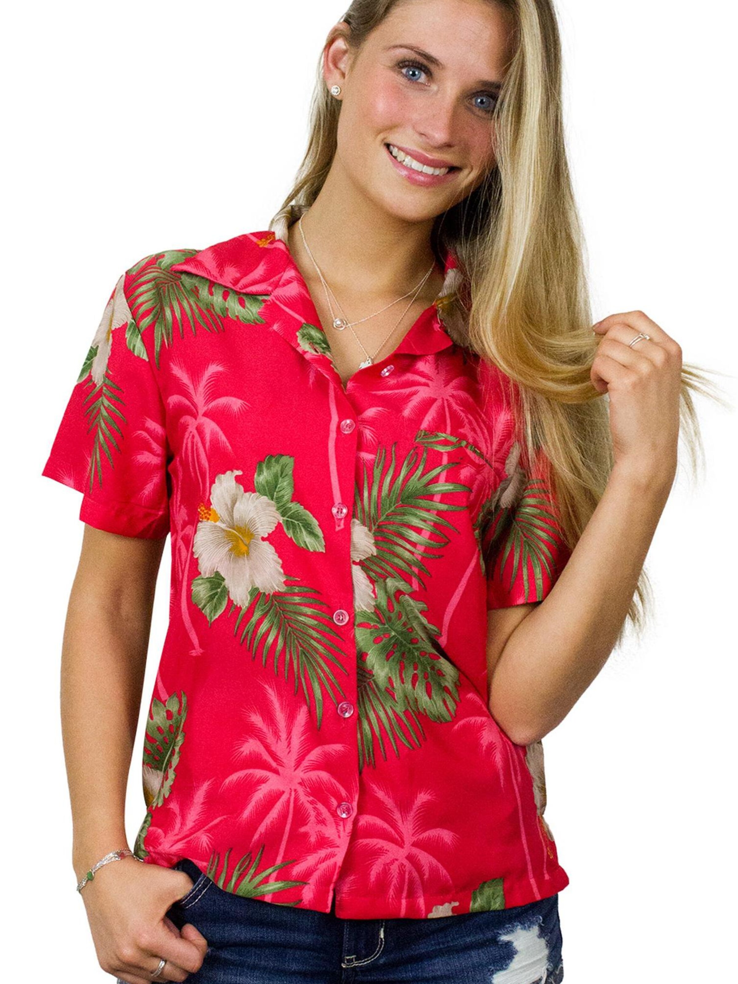 King Kameha Bluse 'Small Flower'‌‌‌‌‌‌‌‌ in Pink