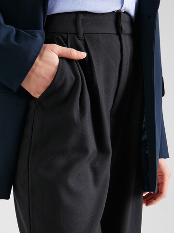 HOLLISTER Široke hlačnice Hlače z naborki | črna barva