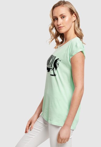 Merchcode Shirt 'Brandalised - Barcode Leopard' in Green
