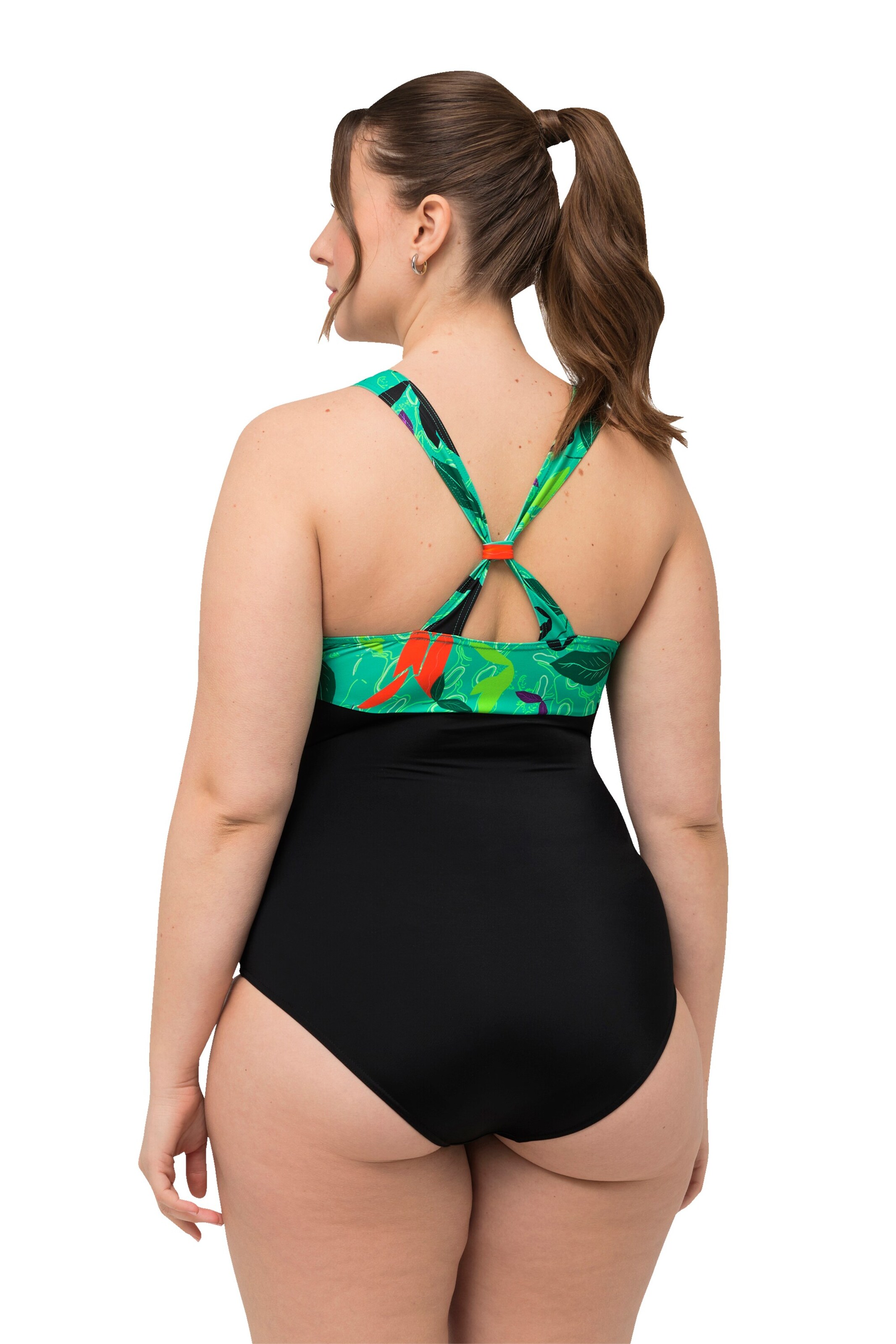 Ulla Popken Triangel Badeanzug in Grün