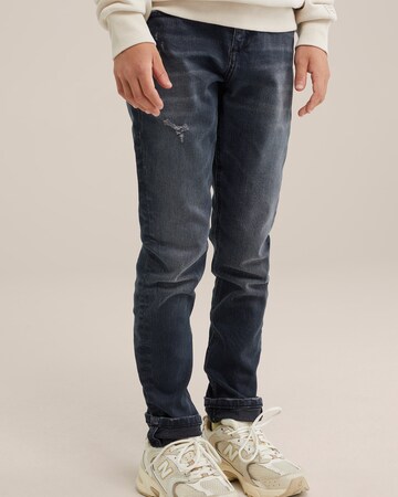 WE Fashion Slim fit Jeans in Blue: front