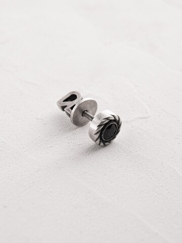 REYTEL Ohrring 'REEKS. BLACK STONE' in Silber