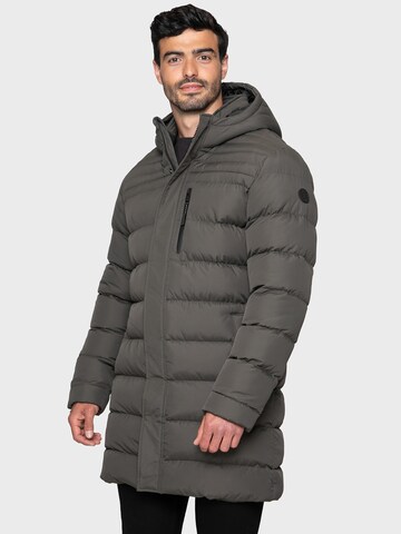 Threadbare Winter Jacket 'Pike' in Grey: front