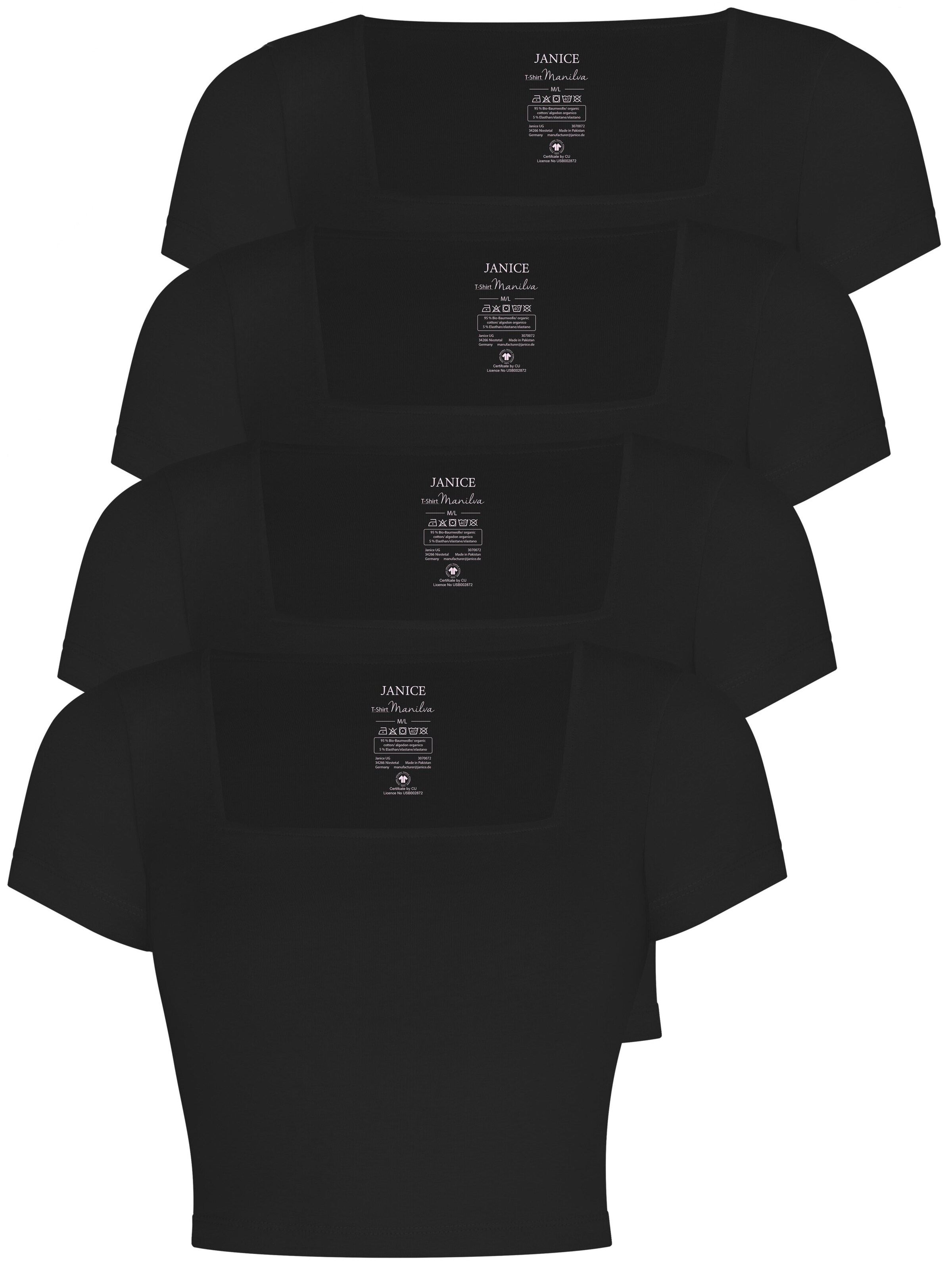 Janice Shirt in Zwart: voorkant