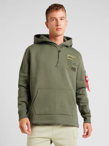 ALPHA INDUSTRIES Суичър в зелено: отпред