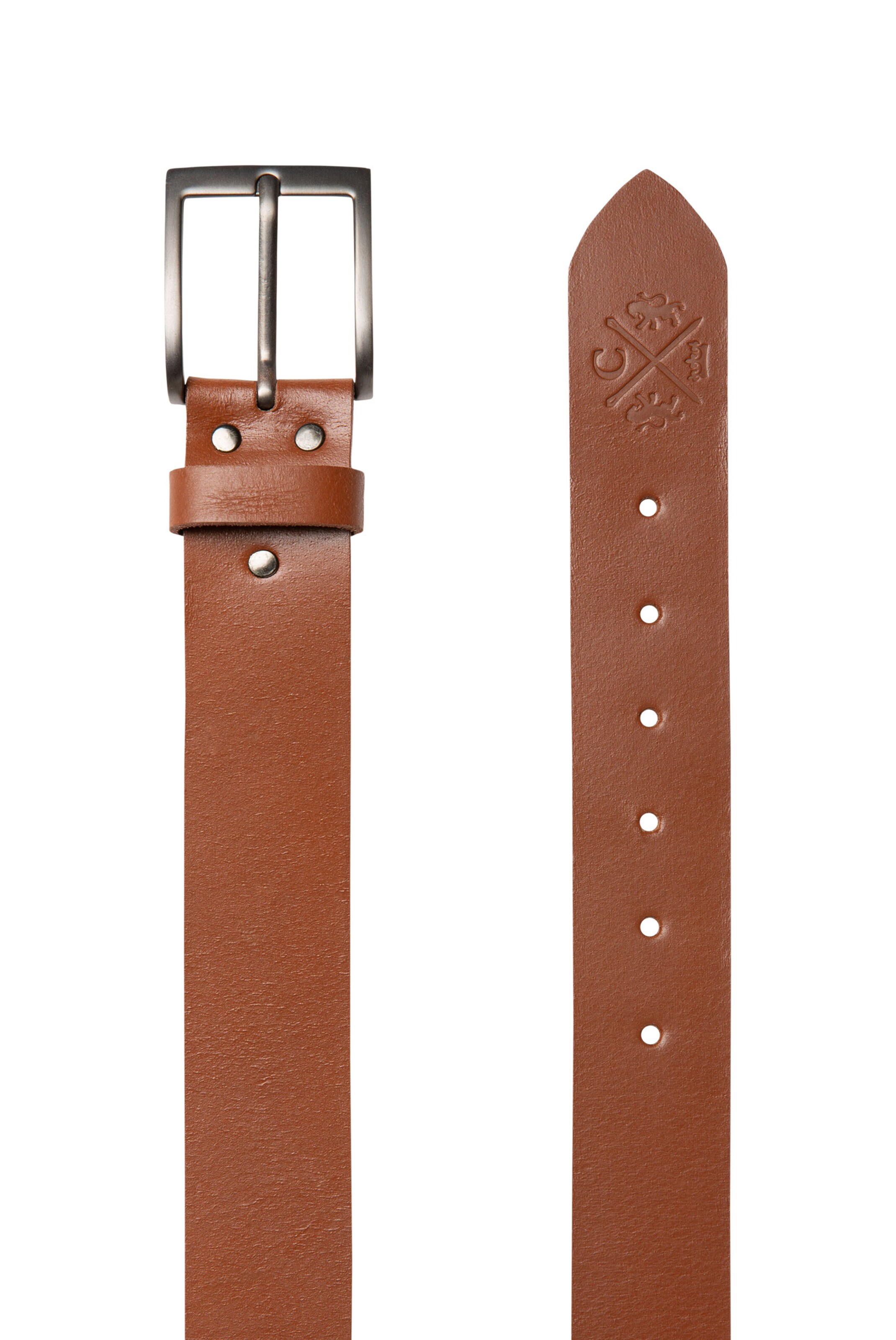 CAMP DAVID Gürtel aus Leder mit Logo-Prägung in Braun