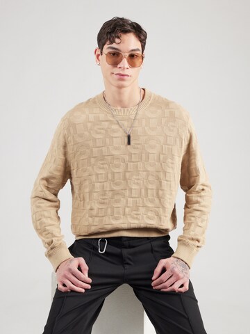 Pullover 'Splittum' di HUGO in beige: frontale