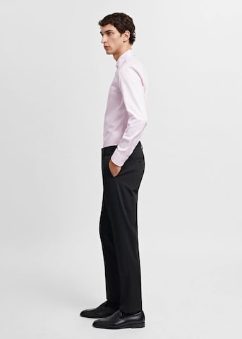 MANGO MAN Slim fit Koszula 'Lakecity' w kolorze różowy