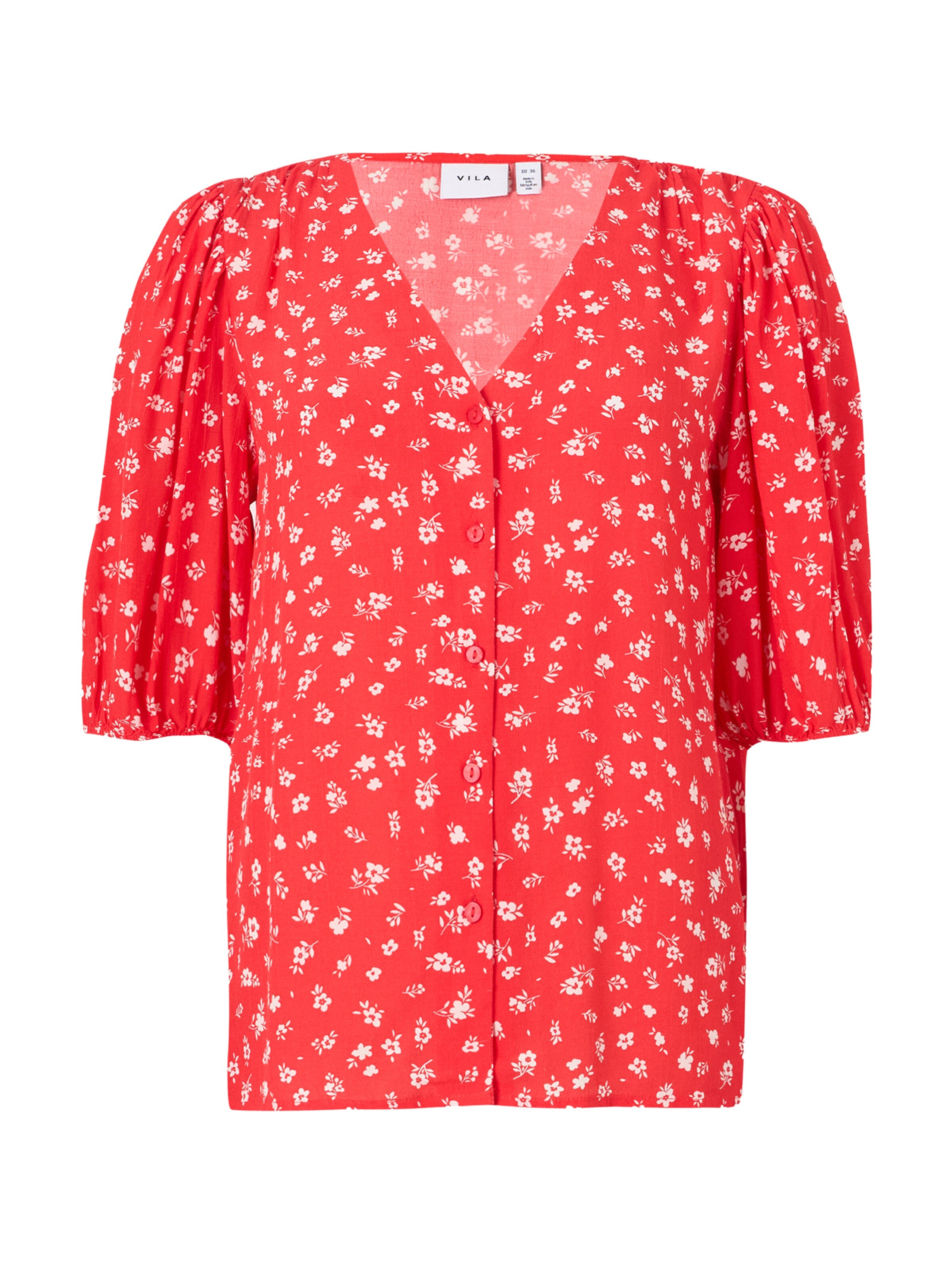 VILA Pluus 'VIHIBIKI' verepunane / valge, Tootevaade