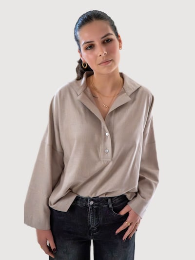 WEARABLE STORIES Shirt 'Lucie'‌‌ in taupe, Produktansicht
