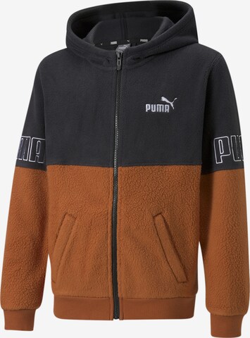 PUMA Fleece Jacket 'Power' in Brown: front