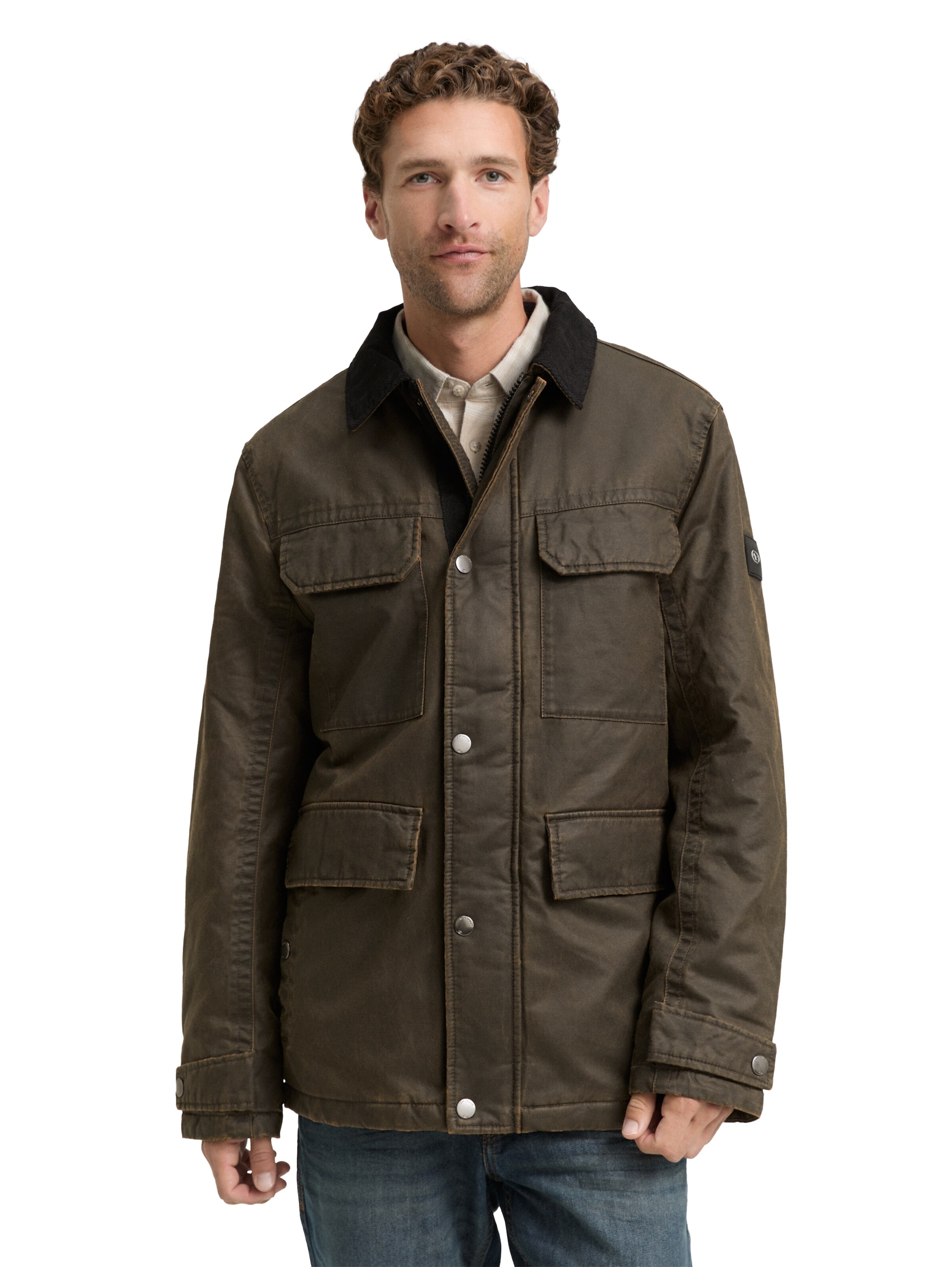 TOM TAILOR Winter Parka in Brown: front