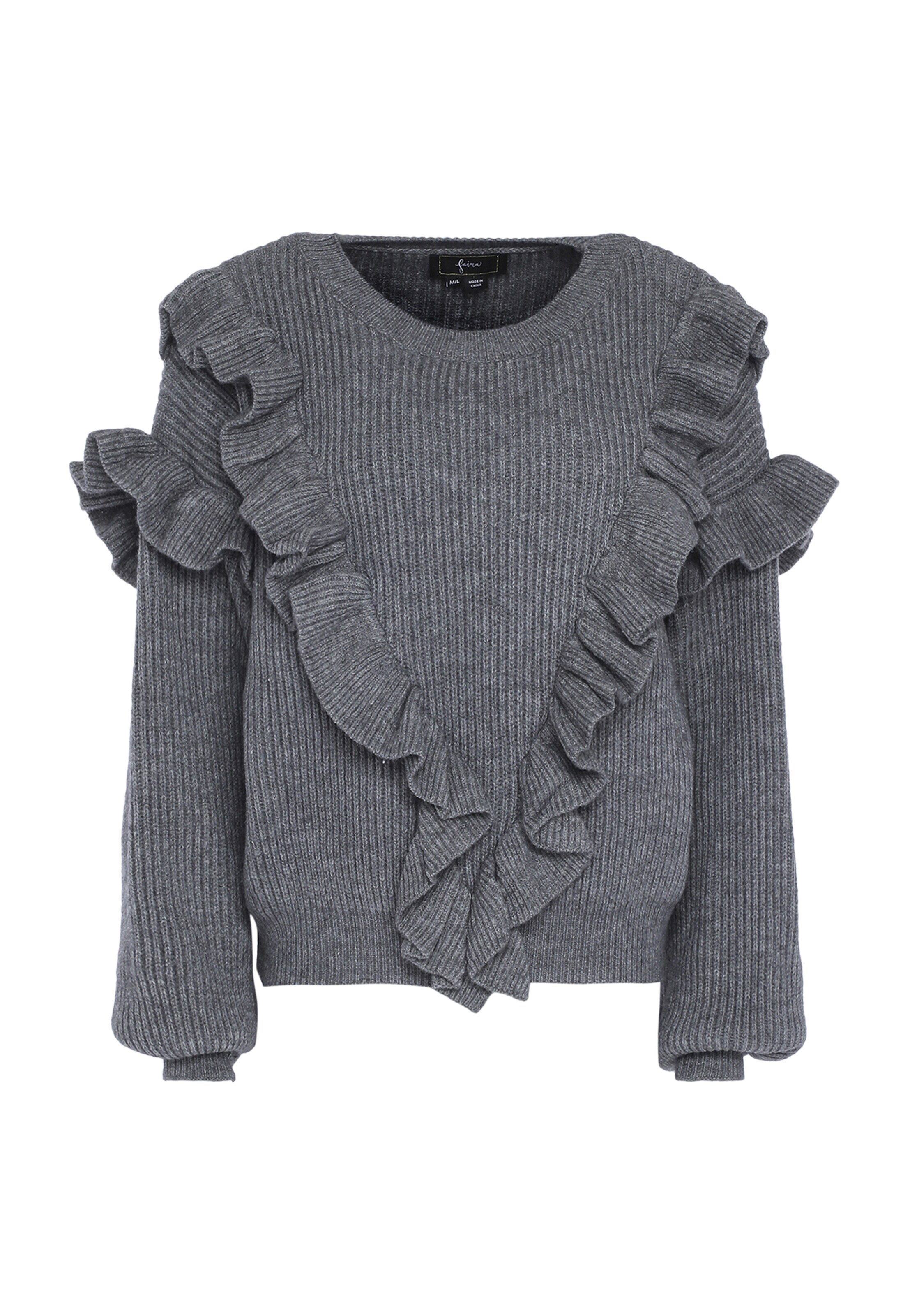 pelēks faina Džemperis: no priekšpuses