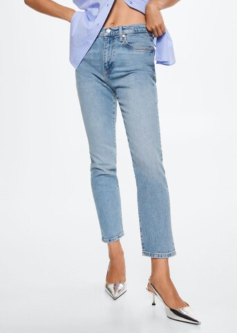 Coupe slim Jean 'Claudia' MANGO en bleu : devant