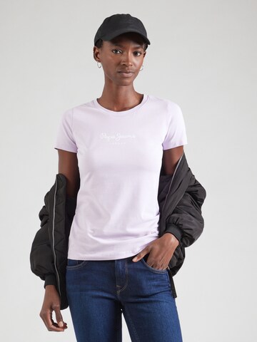 Pepe Jeans Футболка 'New Virginia' в Лиловый: спереди