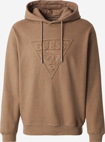 GUESS - Sudadera en marrón: frente