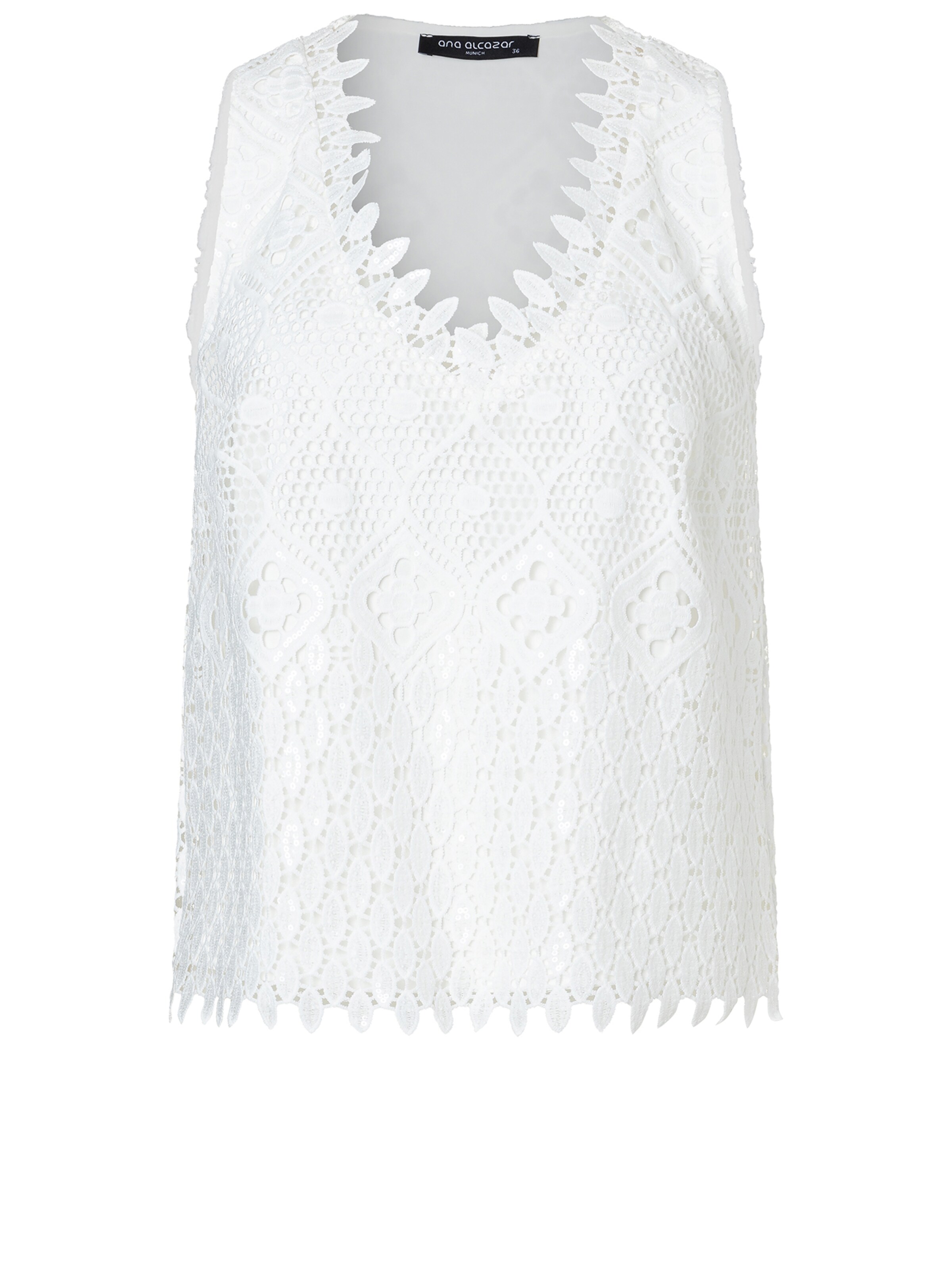 Ana Alcazar Top 'Wabila' in Wit: voorkant