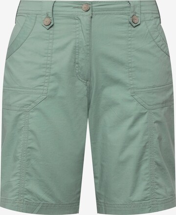 Ulla Popken Regular Pants in Green: front