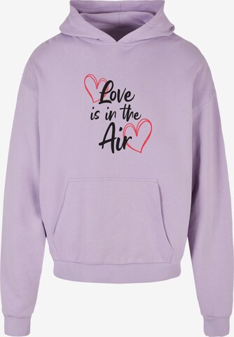 Merchcode Sweatshirt 'Valentines Day - Love is in the Air' in Purple: front