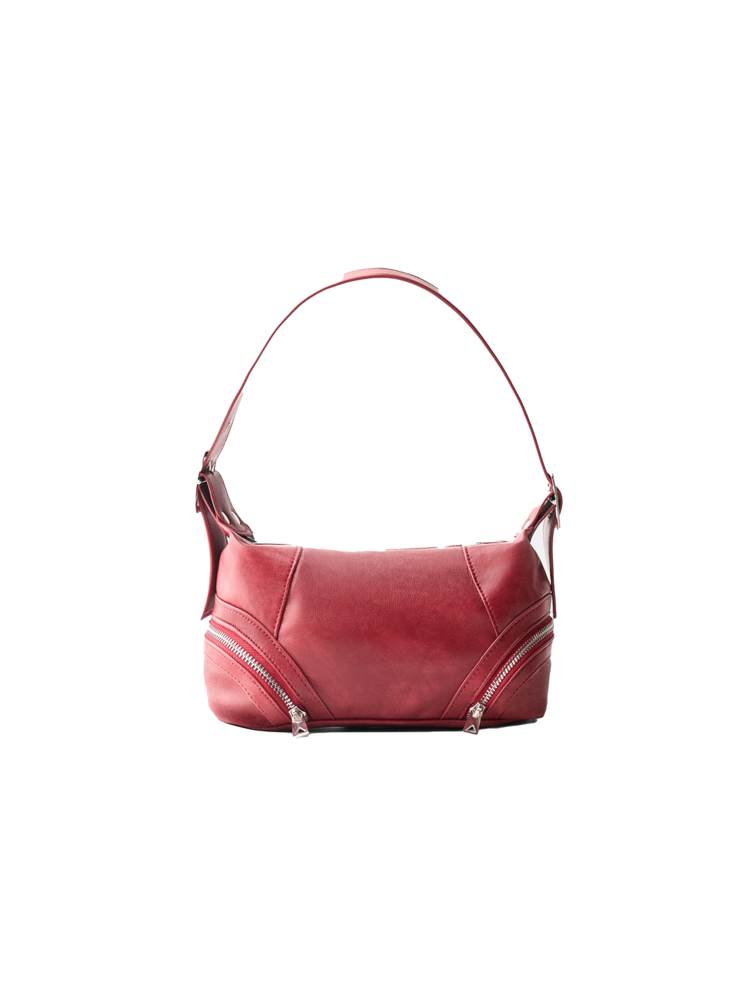 Red leather shoulder bag women's hotsell