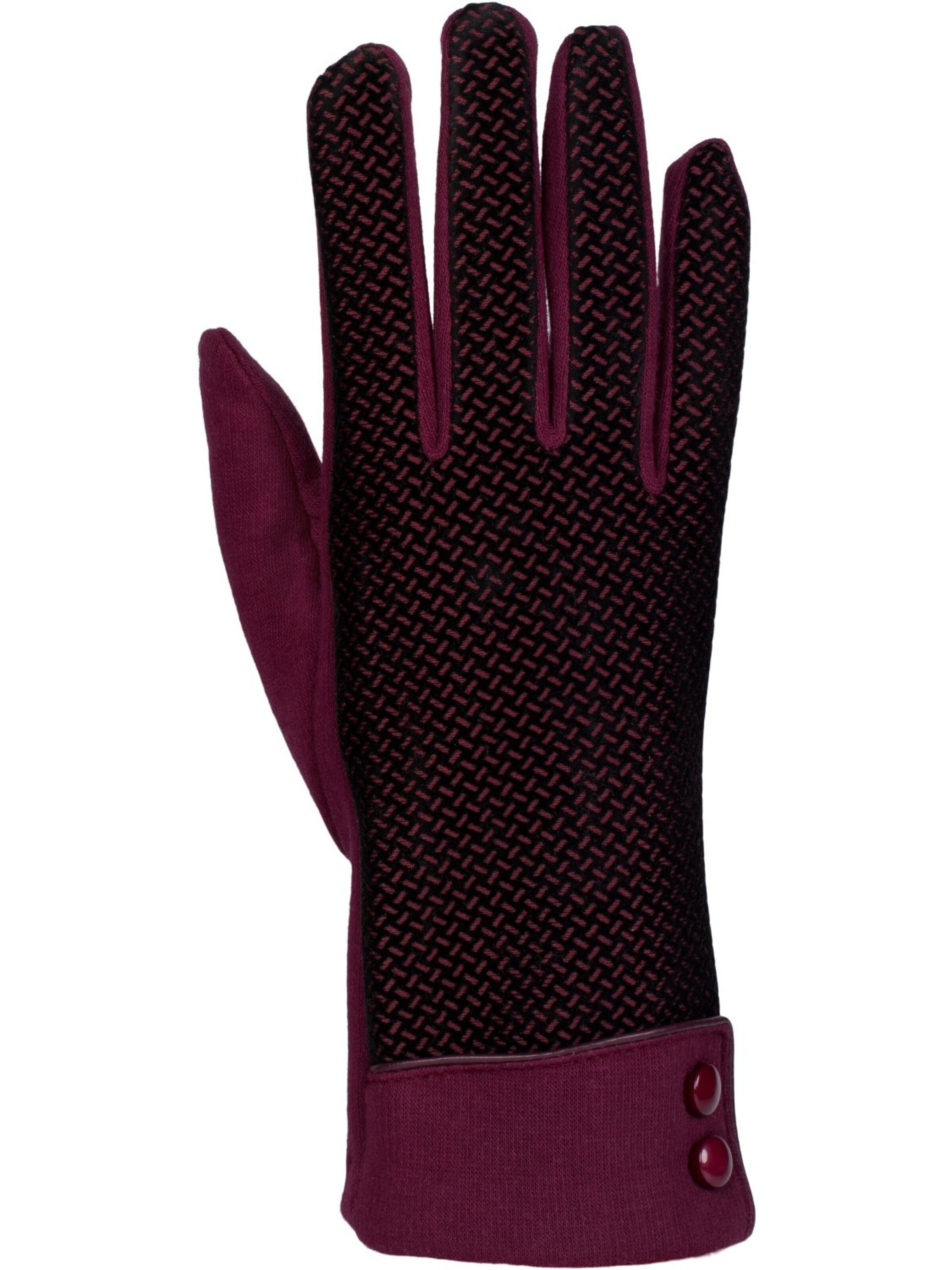 styleBREAKER Full finger gloves 'Touchscreen Handschuhe mit weichem Riffel Muster' in Red