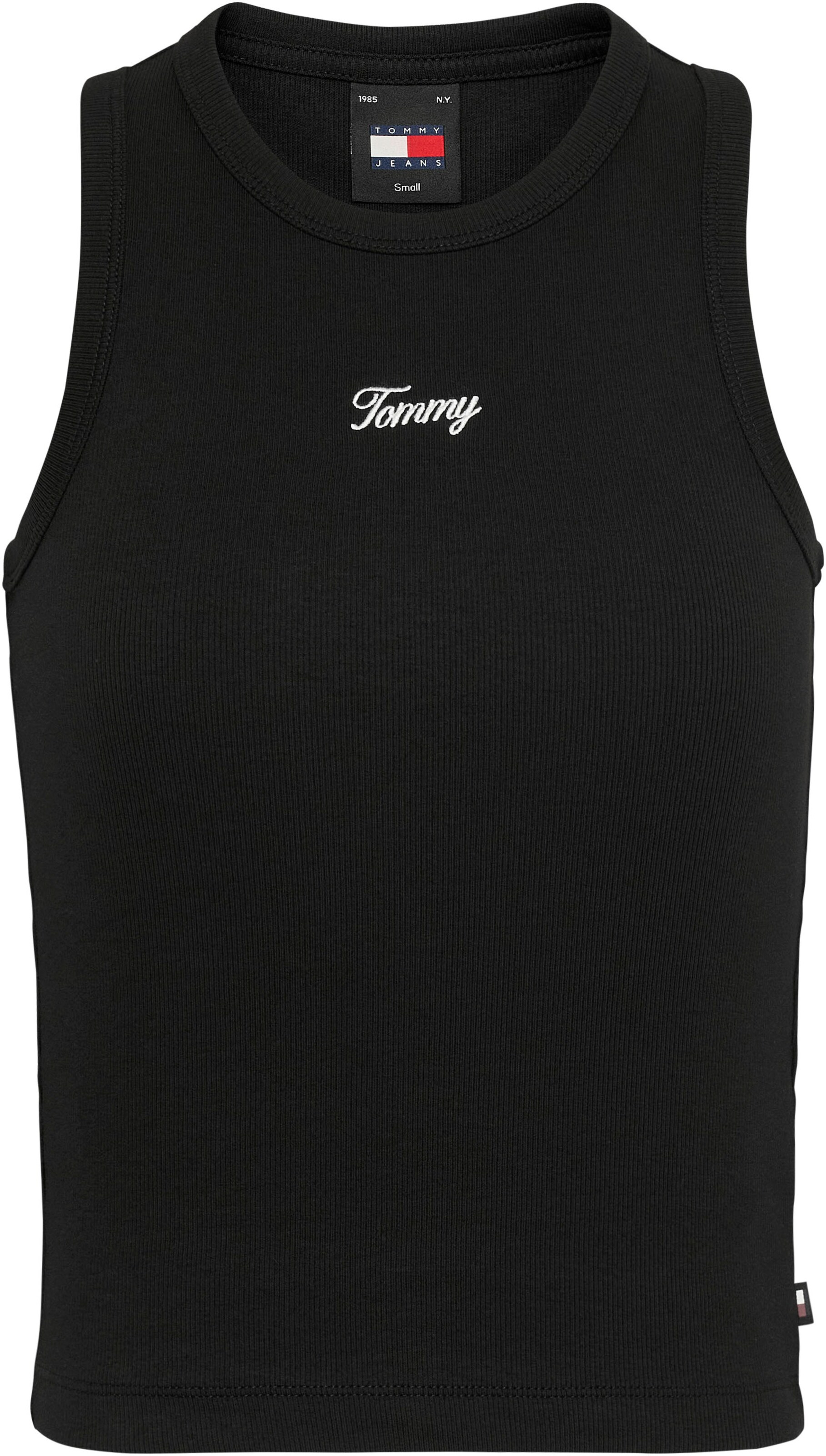 Tommy Jeans Curve Top in Schwarz: Vorderseite