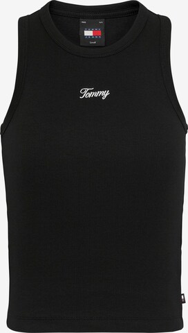 Tommy Jeans Curve Top in Black: front