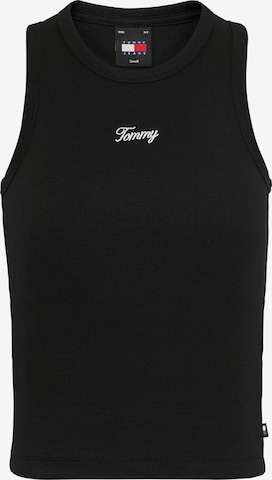 Tommy Jeans Curve Top in Black: front