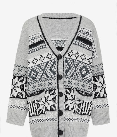 Kardiganas iš Jalene, spalva – šviesiai pilka / juoda / balta, Prekių apžvalga