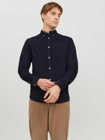 JACK & JONES Slim fit Button Up Shirt in Blue