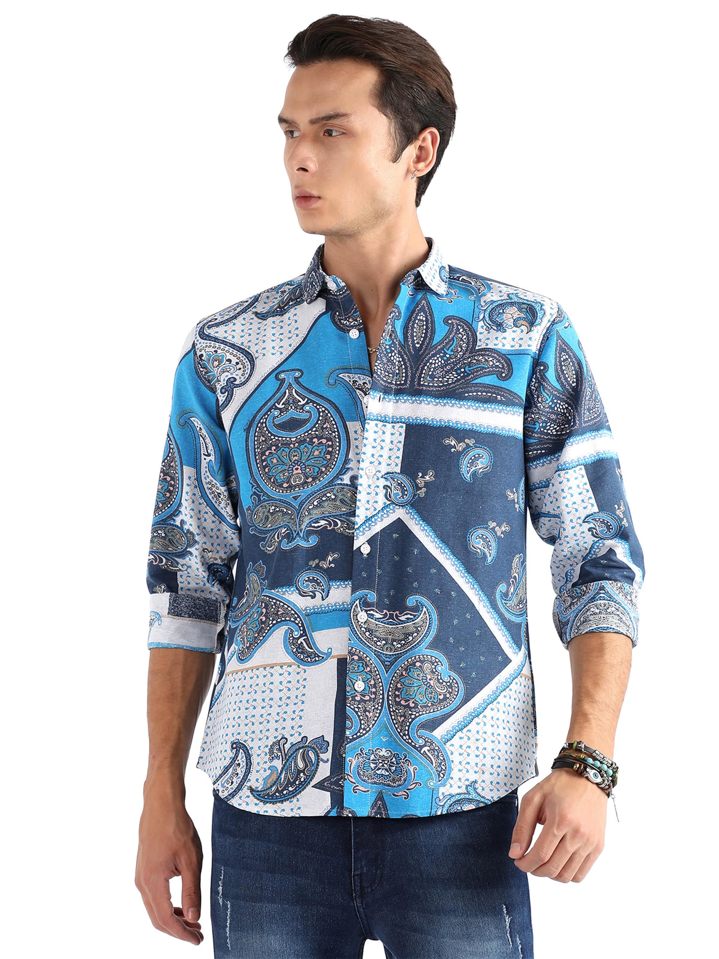 Campus Sutra Shirt ' Tatum ' in Blue: front
