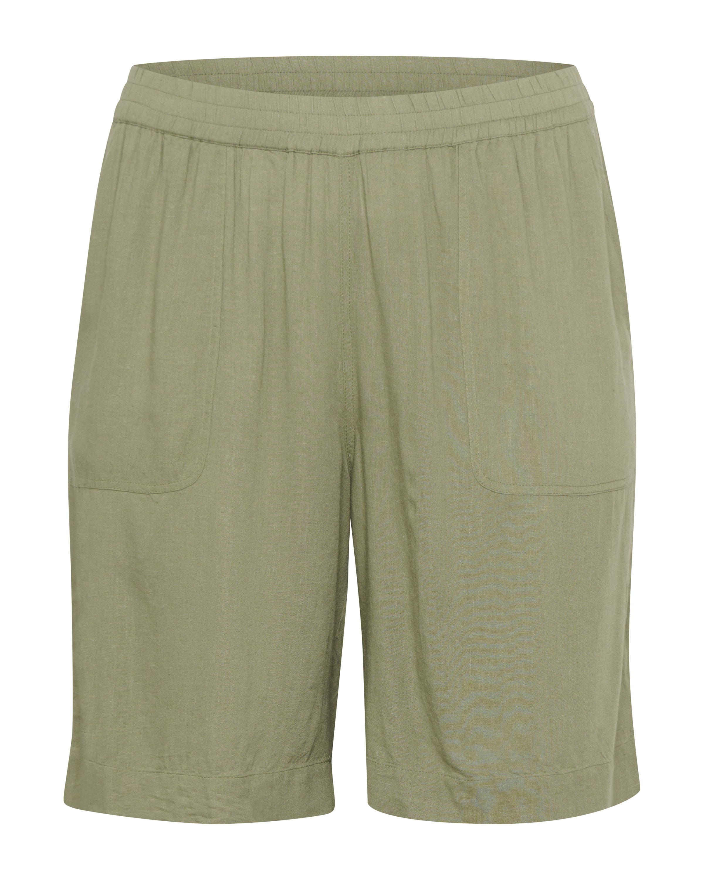 KAFFE CURVEWide Leg/ Široke nogavice Hlače 'Mille' - zelena boja: prednji dio